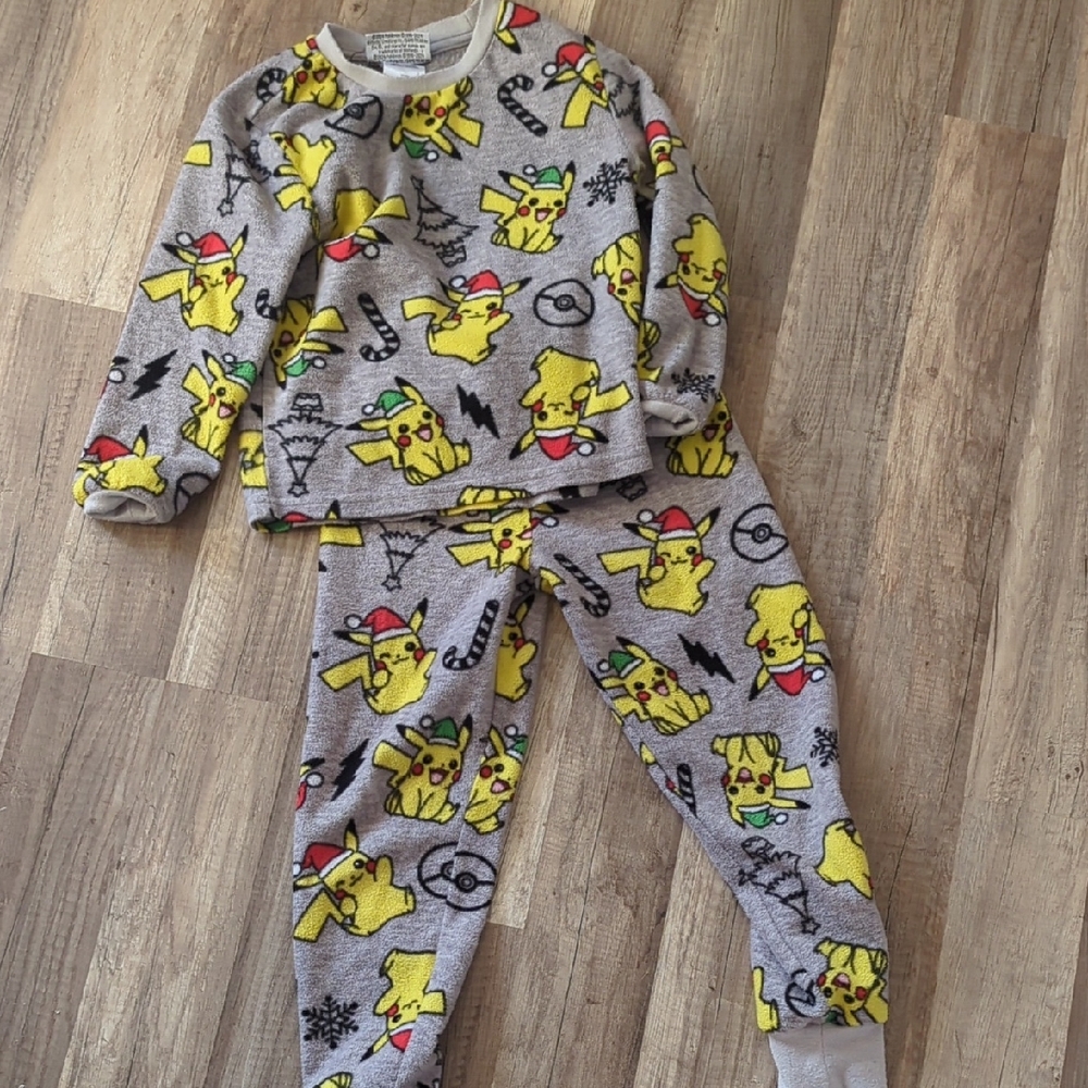 Pokemon Pikachu Yellow and Gray Pajama Set